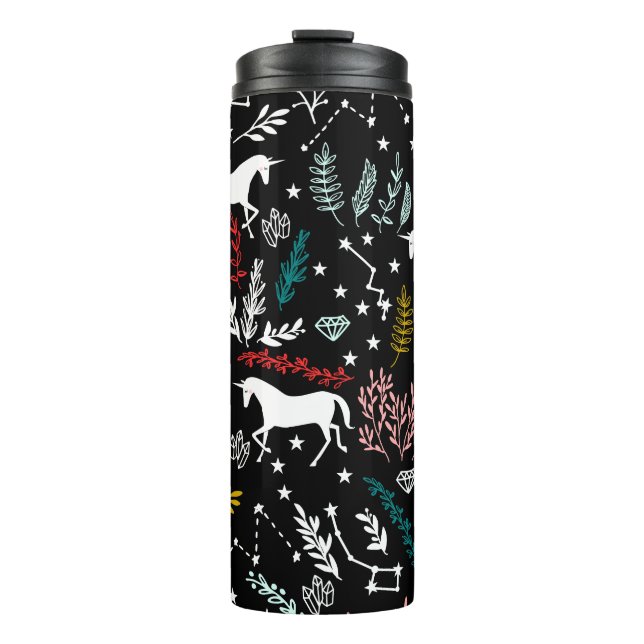 Magical Unicorns and Star Constellations Thermal Tumbler (Front)