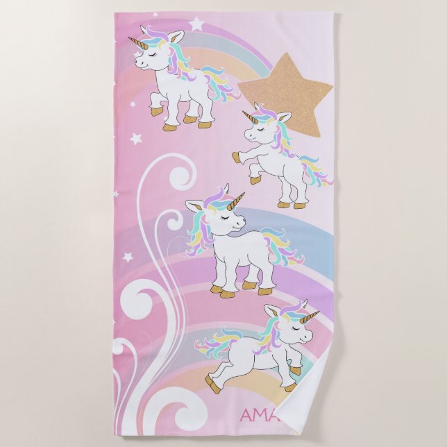 Magical Unicorns 🦄 Beach Towel (Front)