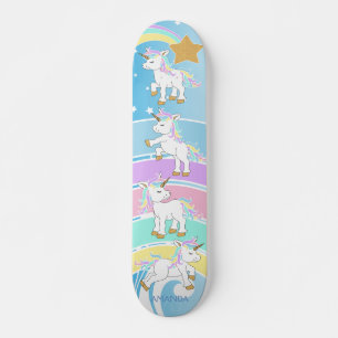 Magical Unicorns - Blue Skateboard