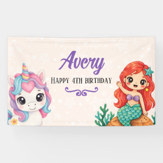 Magical Unicorns & Mermaids Banner