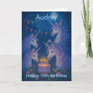 Magical Unicorns Mystical Customizable Birthday Card
