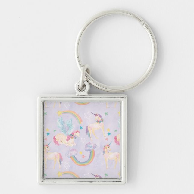 Magical Unicorns Pattern Keychain (Front)