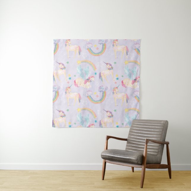 Magical Unicorns Pattern Tapestry (In Situ (Horizontal))