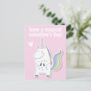 Magical Valentine's Day - Cute Kids Unicorn Postcard
