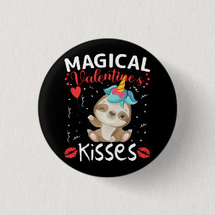 Magical Valentine's Kisses 1 Inch Round Button