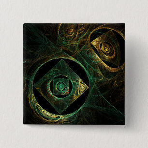 Magical Vibrations Abstract Art Button (square)