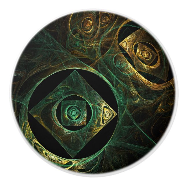 Magical Vibrations Abstract Art Ceramic Knob (Front)