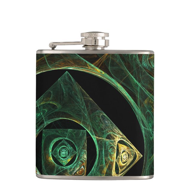 Magical Vibrations Abstract Art Hip Flask (Front)