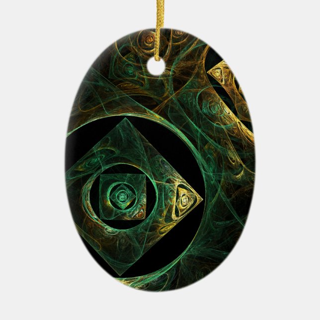 Magical Vibrations Abstract Art Oval Ornament (Front)