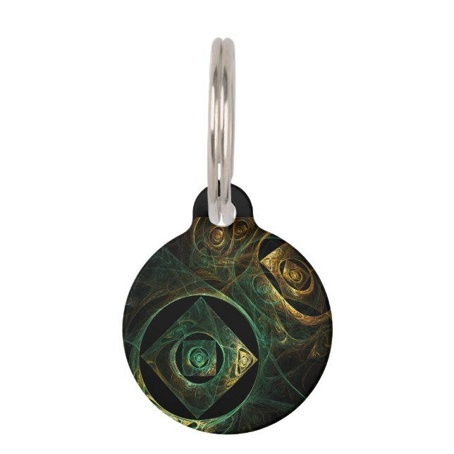 Magical Vibrations Abstract Art Round Pet Tag (Front)