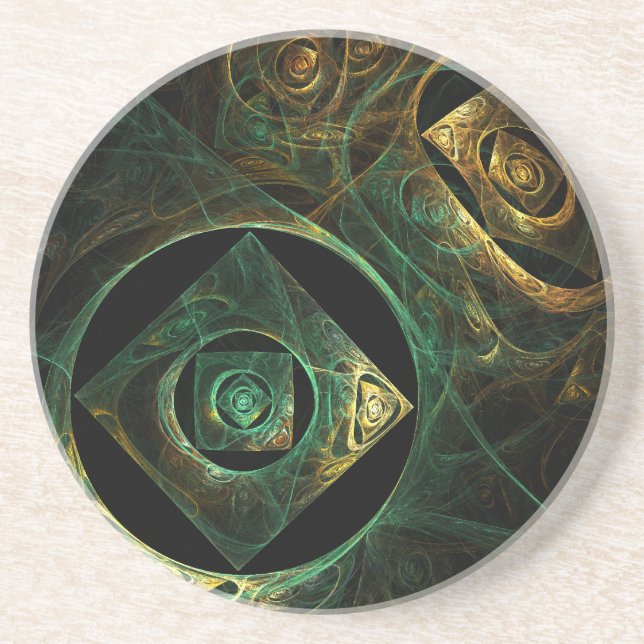 Magical Vibrations Abstract Art Sandstone Coaster (Front)