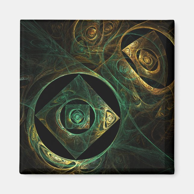Magical Vibrations Abstract Art Square Magnet (Front)