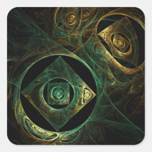 Magical Vibrations Abstract Art Square Sticker