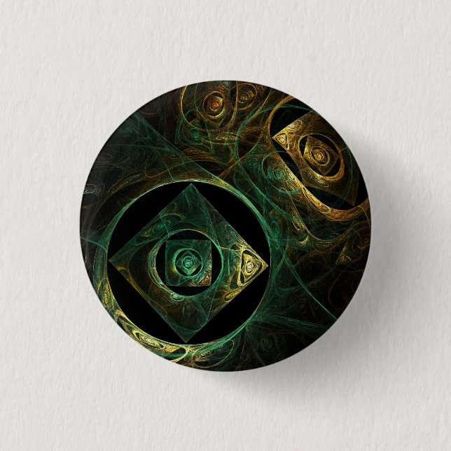 Magical Vibrations Abstract Fractal Art Design 1 Inch Round Button (Front)