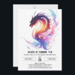 Magical Watercolor Dragon Birthday Invitation<br><div class="desc">Dive into the magic of watercolor with our Magical Watercolor Dragon Birthday Invitations. These invitations are not just cards; they are paintings crafted with the gentle strokes of creativity and the vibrant hues of fantasy. The whimsical illustrations of dragons, set against a backdrop of artistic wonder, create an atmosphere of...</div>