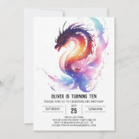 Magical Watercolor Dragon Birthday