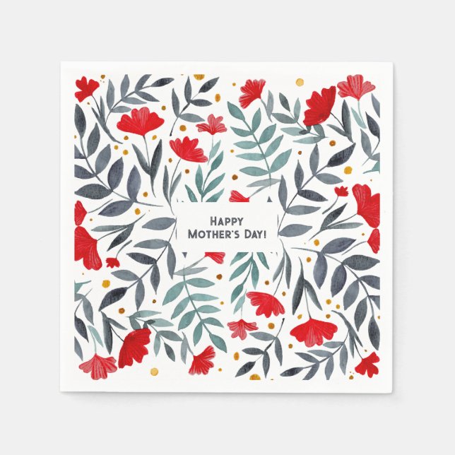Magical Watercolor Garden Mother's Day  Napkin (Front)