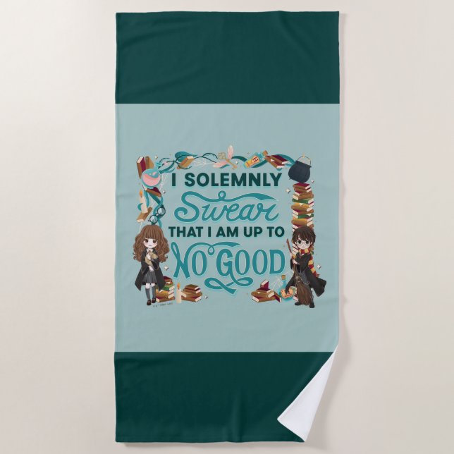 Magical Watercolor "I Solemnly Swear" Beach Towel (Front)