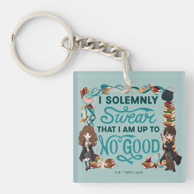 Magical Watercolor "I Solemnly Swear" Keychain (Front)
