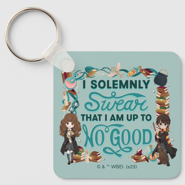 Magical Watercolor "I Solemnly Swear" Keychain (Front)