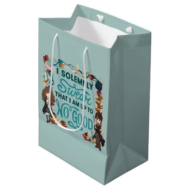 Magical Watercolor "I Solemnly Swear" Medium Gift Bag (Front Angled)