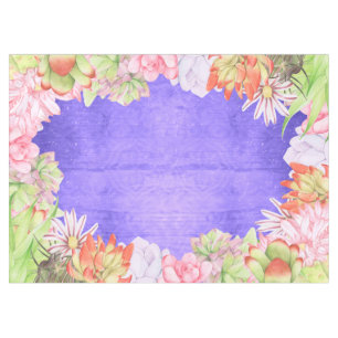 Magical Watercolor Succulents Purple Tablecloth