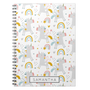 Magical Watercolor Unicorn & Rainbow Notebook