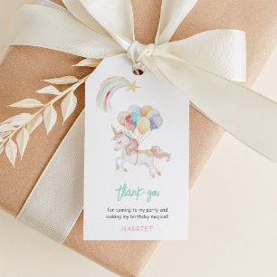Magical Watercolor Unicorn Thank You Favour Gift Tags