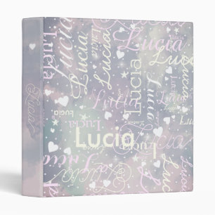 Magical Watercolor with Hearts and Stars Girly Binder