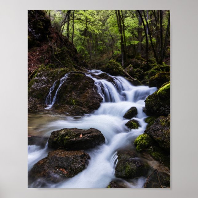 Magical waterfall in gorge Hell Poster (Front)