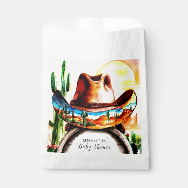 Magical Western Hat Cowboy Baby Shower Favour Bag (Front)