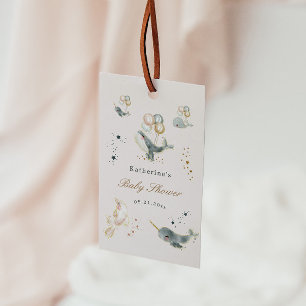 Magical Whales Balloons Baby Shower Gift Tags