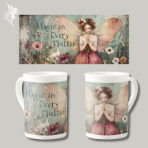 Magical Whimsical Fairy & Flower Garden with Quote