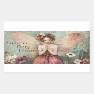 Magical Whimsical Fairy & Flower Garden with Quote Sticker