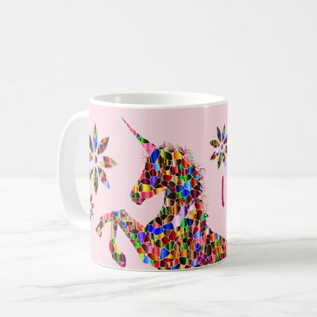 Magical Whimsical Unicorn Coffee Mug (Front Left)