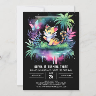 Magical Whimsy Tiger Birthday Invitation