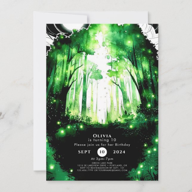 Magical Whimsy Woodland Birthday Invitation (Front)
