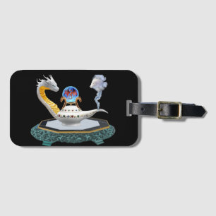 Magical White Ceramic Dragon Lamp Luggage Tag