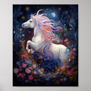Magical White Horse Fantasy Art Poster