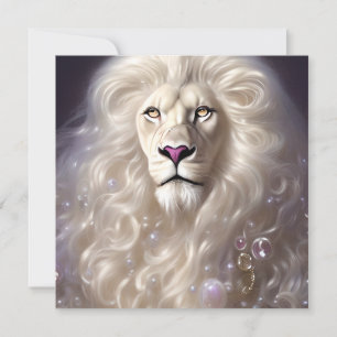 Magical White Lion Full Face Graphic Card