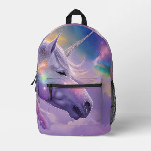 Magical White Unicorn Sparkles Rainbow Glitter  Printed Backpack