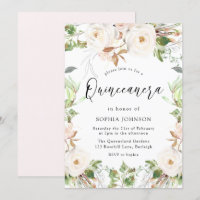 Magical White Winter Wonderland Blush Quinceanera