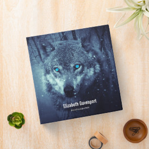 Magical Wild Wolf with Amazing Blue Eyes Binder