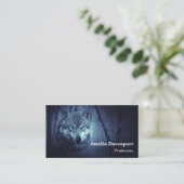 Magical Wild Wolf with Amazing Blue Eyes Business Card (Standing Front)