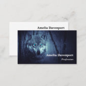 Magical Wild Wolf with Amazing Blue Eyes Business Card (Front/Back)
