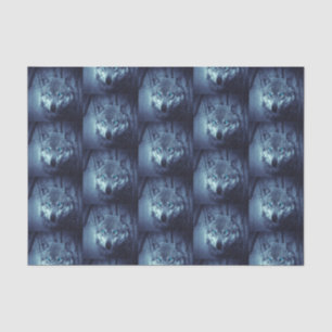 Magical Wild Wolf with Amazing Blue Eyes Patterned Tissue Paper