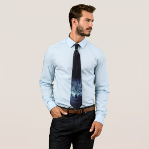 Magical Wild Wolf with Amazing Blue Eyes Tie