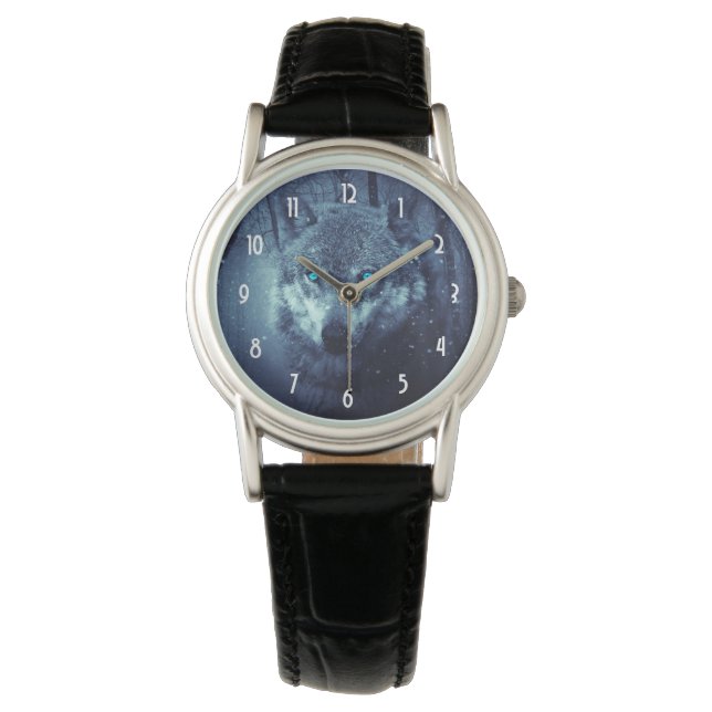 Magical Wild Wolf with Amazing Blue Eyes Watch (Front)