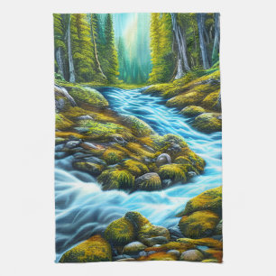 Magical Wilderness Bubbling Brook Kitchen Towel