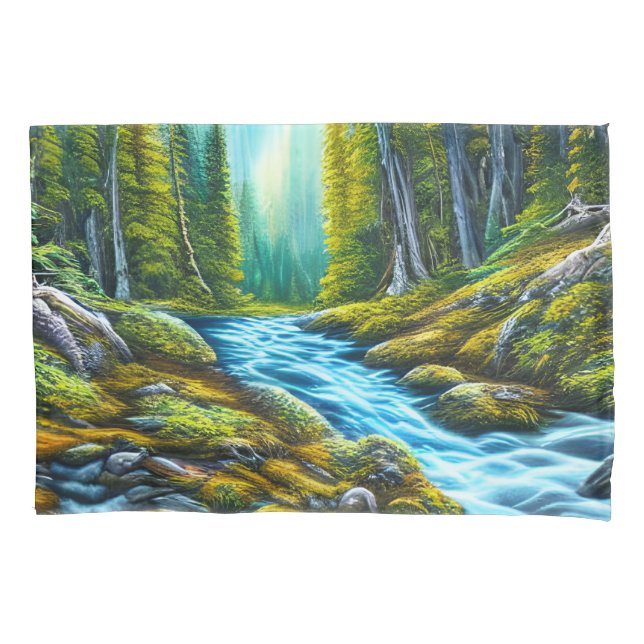 Magical Wilderness Bubbling Brook Pillowcase (Front)